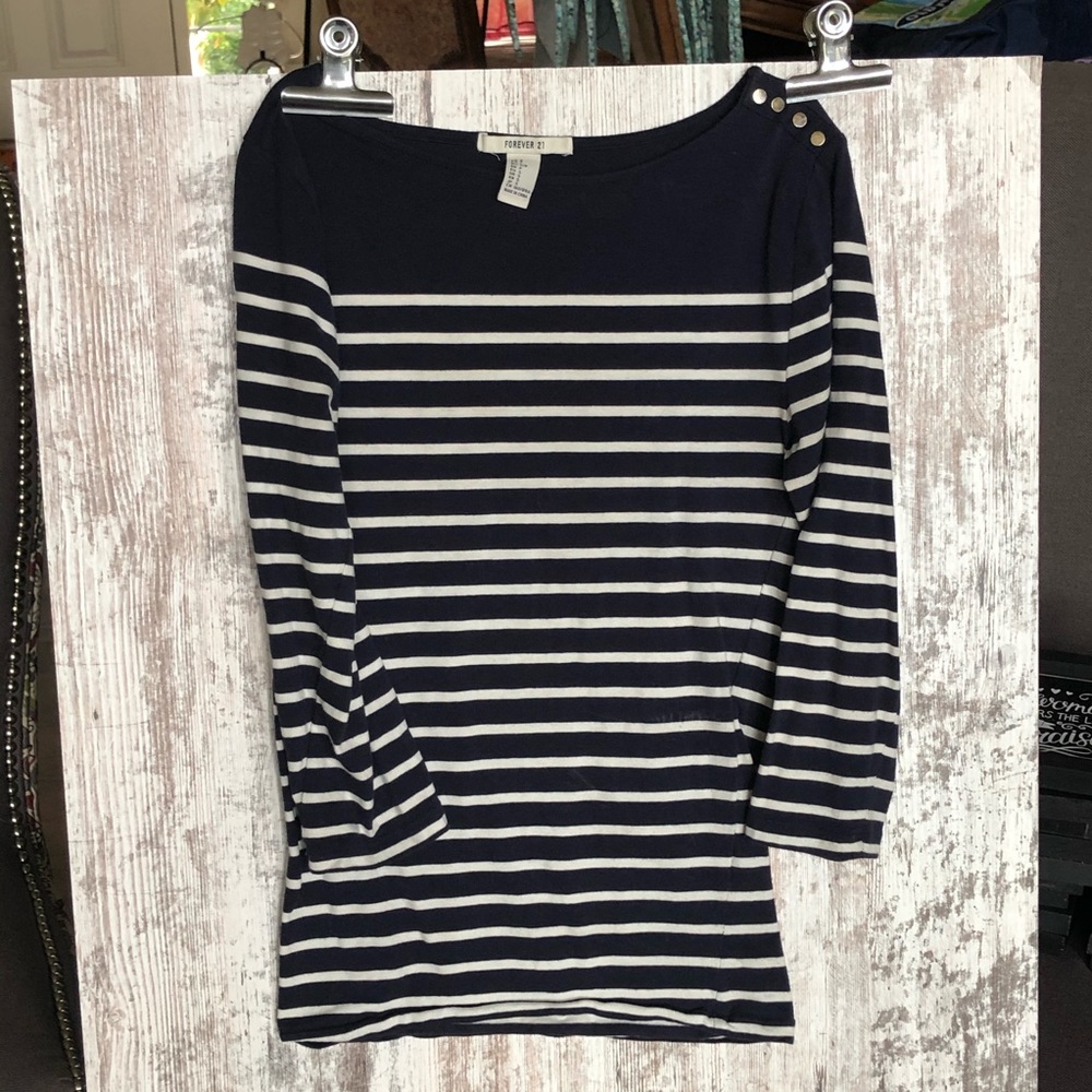 Navy Blue Stripped Shirt